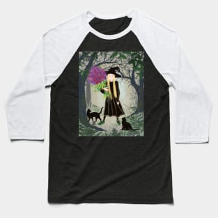 Woodland Witch with a bouquet Baseball T-Shirt